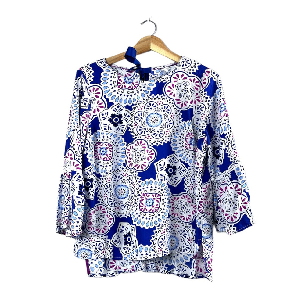 Women's Pink and Blue Crown & Ivy Blouse PL